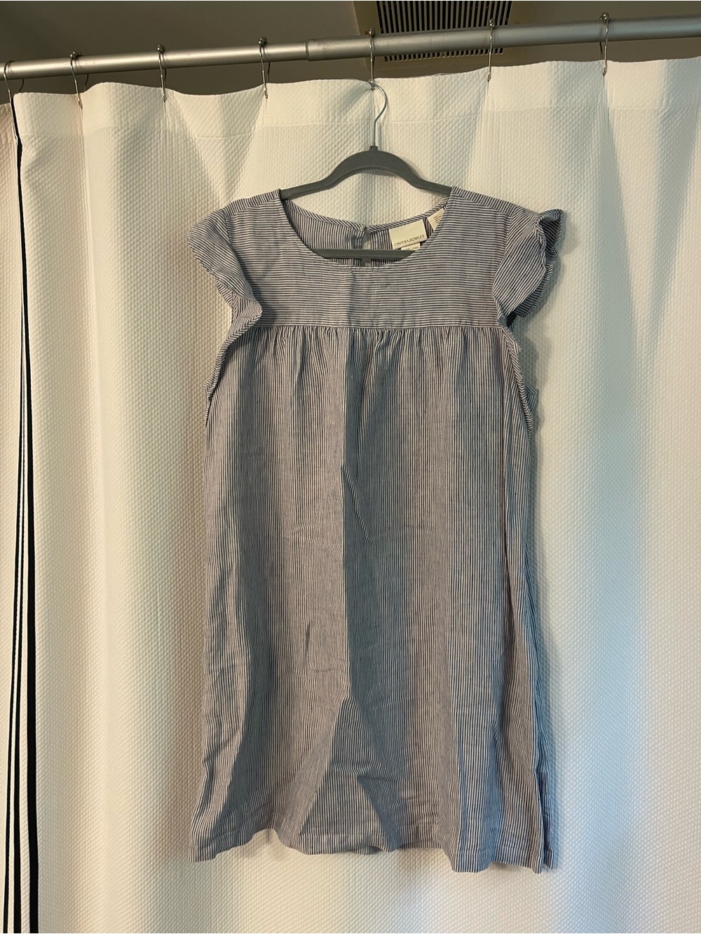 Light Blue Pinstripe Shift Dress